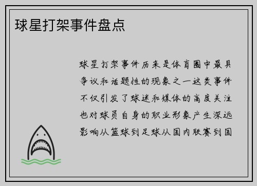 球星打架事件盘点